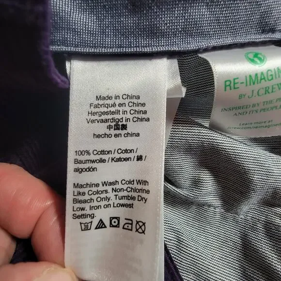 NWT J. Crew Mens 36x32 (31L) Corduroy Chino Pants Purple - Picture 10 of 10